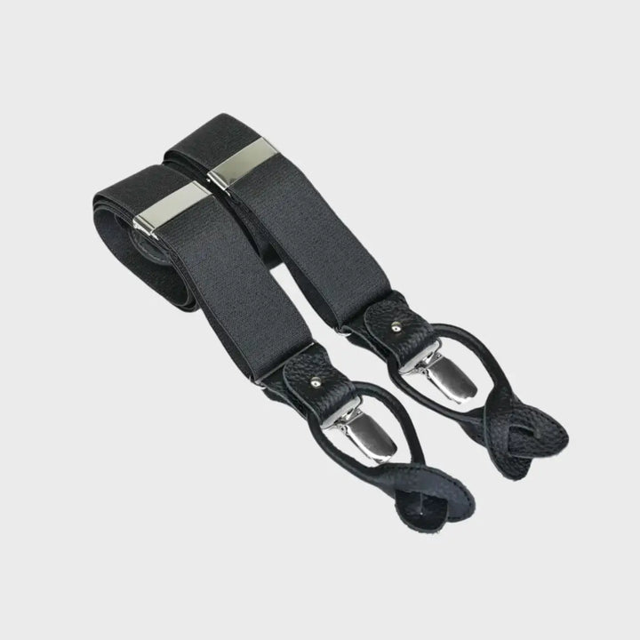 Men’s Premium Black Braces - Plain Braces