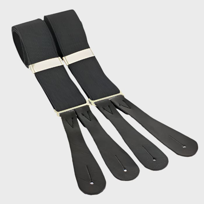 Men’s Premium Plain 35mm Braces - Black - Plain Braces