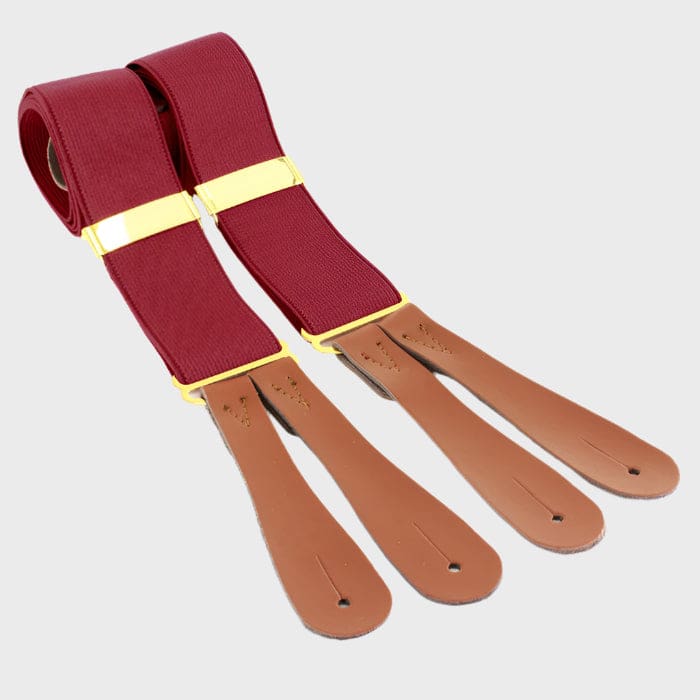 Men’s Premium Plain 35mm Braces - Wine - Plain Braces
