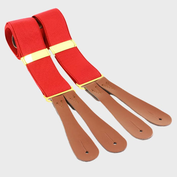 Men’s Premium Plain 35mm Braces - Red - Plain Braces