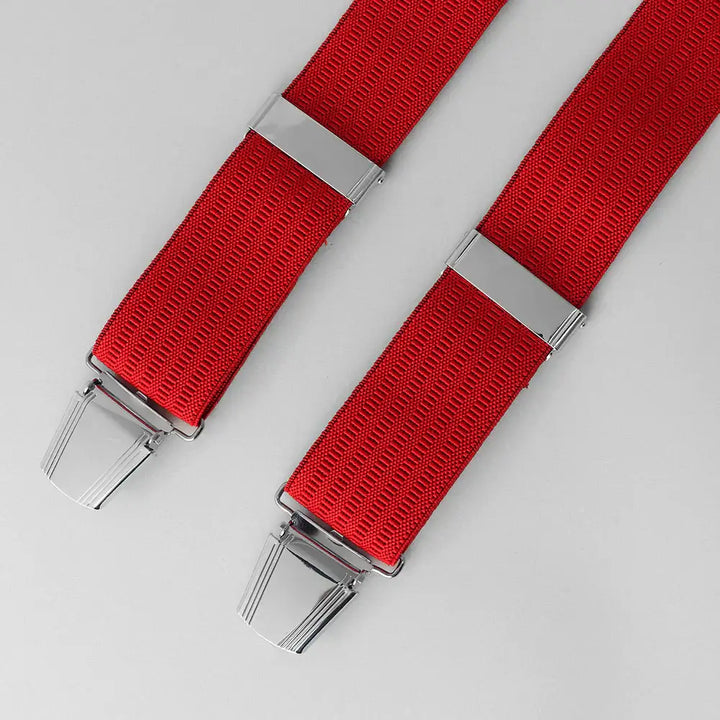Men’s Premium Plain Braces - Red - Plain Braces