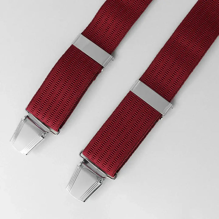 Men’s Premium Plain Braces - Wine - Plain Braces
