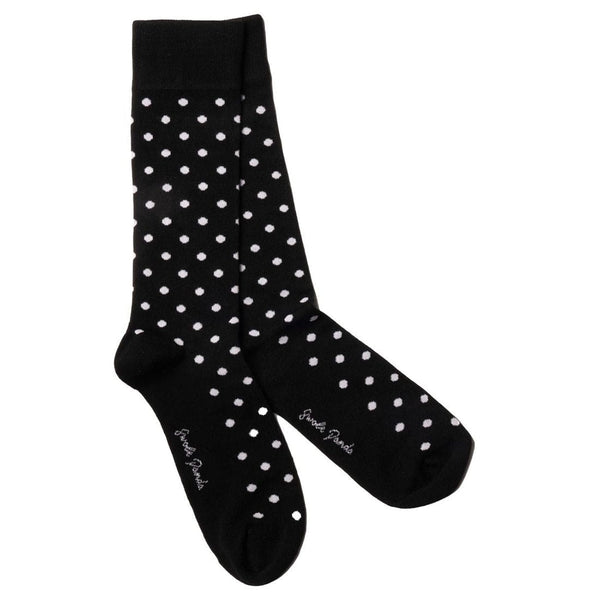 Black Polka Dot Bamboo Socks - UK 7-11 (US 8-12 / EU 40-47) - Socks