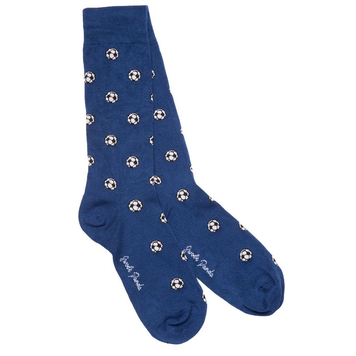 Blue Football Bamboo Socks - UK 7-11 (EU 40-47 / US 8-12) - Socks