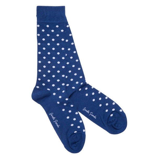 Blue Polka Dot Bamboo Socks - UK 7-11 (US 8-12 / EU 40-47) - Socks