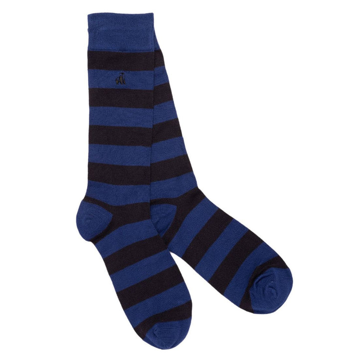 Charcoal Striped Bamboo Socks (Comfort Cuff) - UK 4-7 (US 5-7.5 / EU 37-40) - Socks