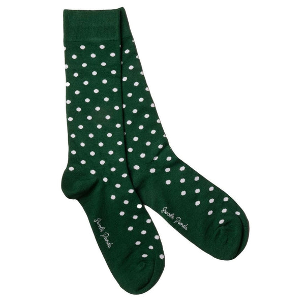 Dark Green Polka Dot Bamboo Socks (3 pairs) - UK 7-11 (US 8-12 / EU 40-47) - Socks