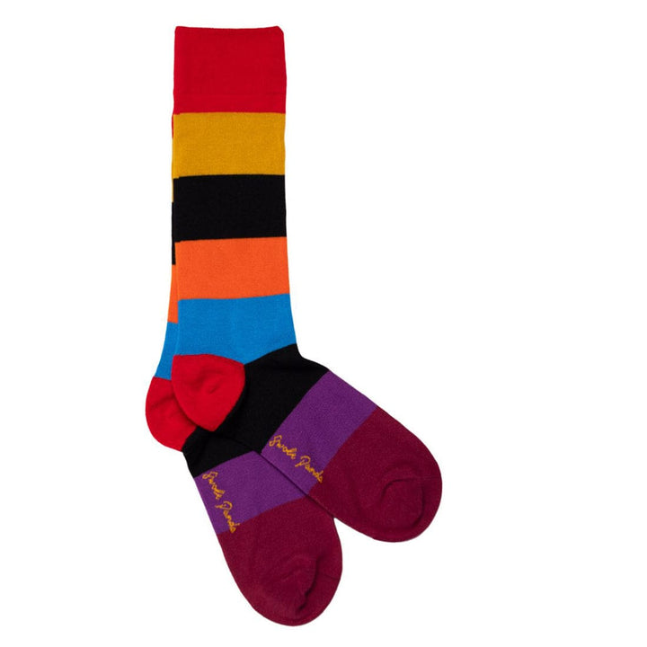 Multi Block Stripe Socks - UK 7-11 (US 8-12 / EU 40-47) - Socks