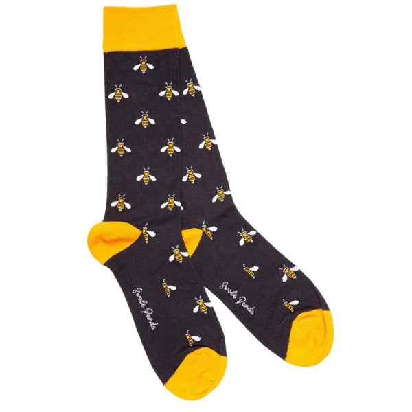 Navy Bumblebee Bamboo Socks (Comfort Cuff) - UK 7-11 (US 8-12 / EU 40-47) - Socks