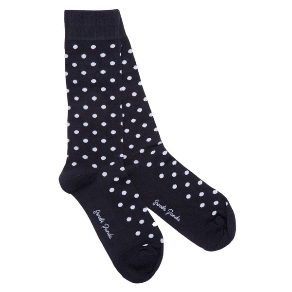 Navy Polka Dot Bamboo Socks - UK 7-11 (US 8-12 / EU 40-47) - Socks