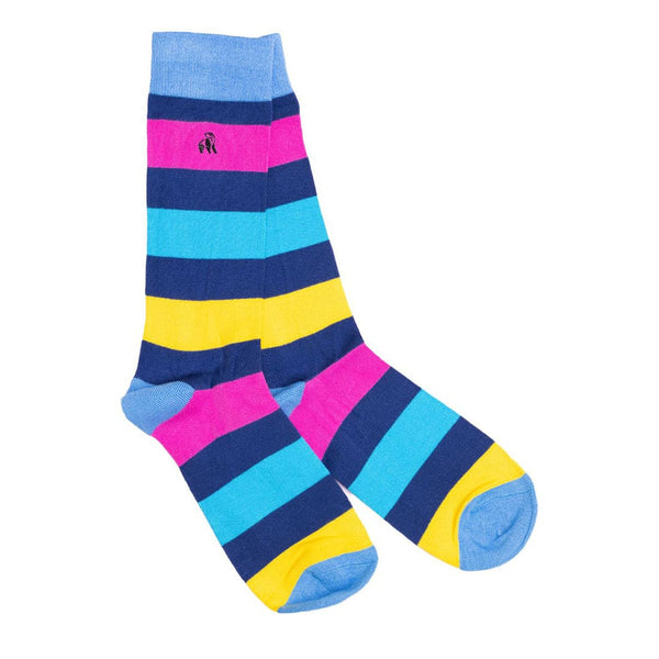 Neon Stripe Socks - UK 7-11 (US 8-12 / EU 40-47) - Socks