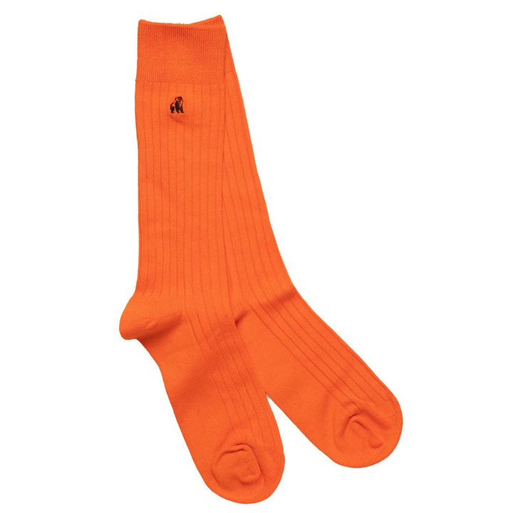 Orange Bamboo Socks - UK 4-7 (US 5-7.5 / EU 37-40) - Socks