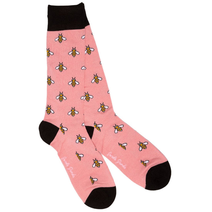 Pink Bumblebee Bamboo Socks - UK 4-7 (US 5-7.5 / EU 37-40) - Socks