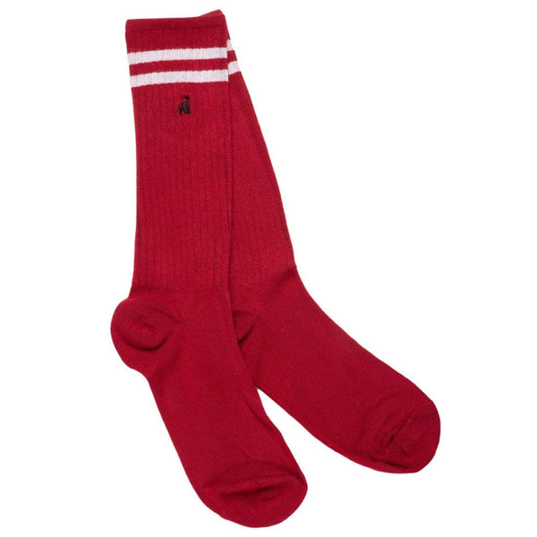 Red Athletic Bamboo Socks - UK 7-11 (US 8-12 / EU 40-47) - Socks