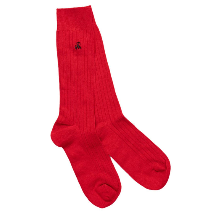 Red Bamboo Socks (Comfort Cuff) - UK 7-11 (US 8-12 / EU 40-47) - Socks