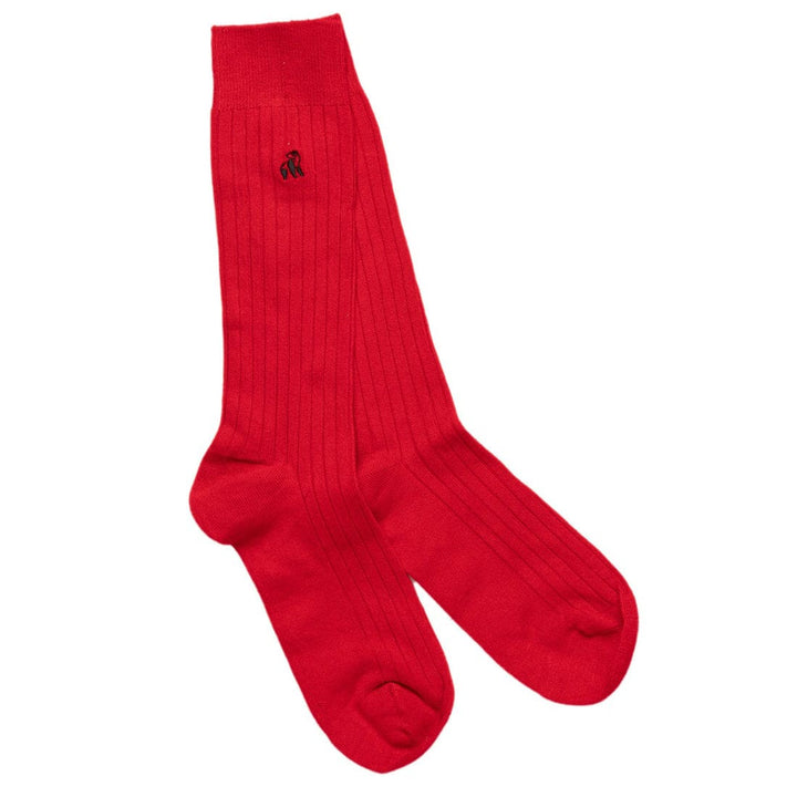 Red Bamboo Socks - UK 4-7 (US 5-7.5 / EU 37-40) - Socks