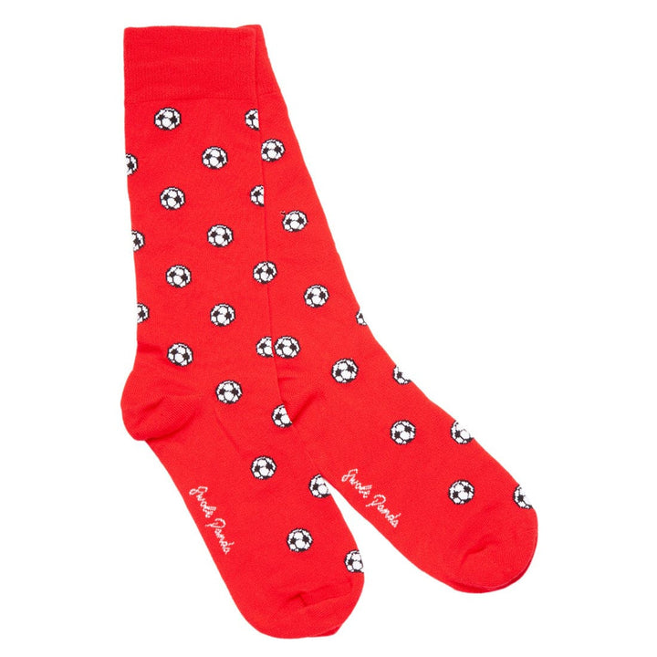 Red Football Bamboo Socks - UK 7-11 (EU 40-47 / US 8-12) - Socks