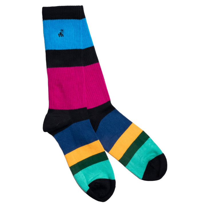 Rugby Stripe Bamboo Socks - UK 7-11 (US 8-12 / EU 40-47) - Socks