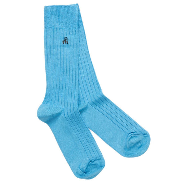 Sky Blue Bamboo Socks (Comfort Cuff) - UK 7-11 (US 8-12 / EU 40-47) - Socks