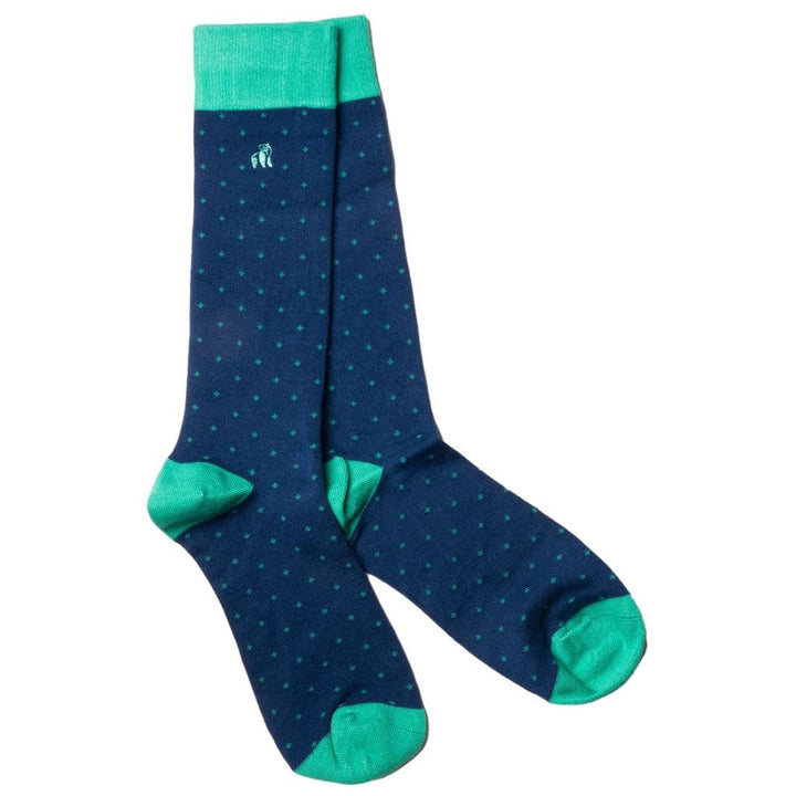 Spotted Green Bamboo Socks - UK 7-11 (US 8-12 / EU 40-47) - Socks