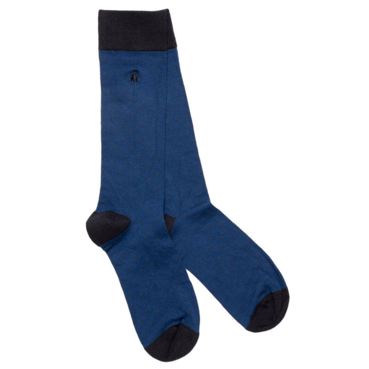 Spotted Navy Blue Bamboo Socks - UK 7-11 (US 8-12 / EU 40-47) - Socks