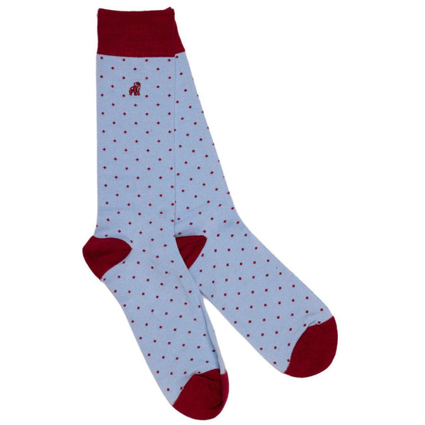 Spotted Pale Blue Bamboo Socks - UK 7-11 (US 8-12 / EU 40-47) - Socks