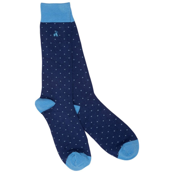 Spotted Sky Blue Bamboo Socks - UK 7-11 (US 8-12 / EU 40-47) - Socks