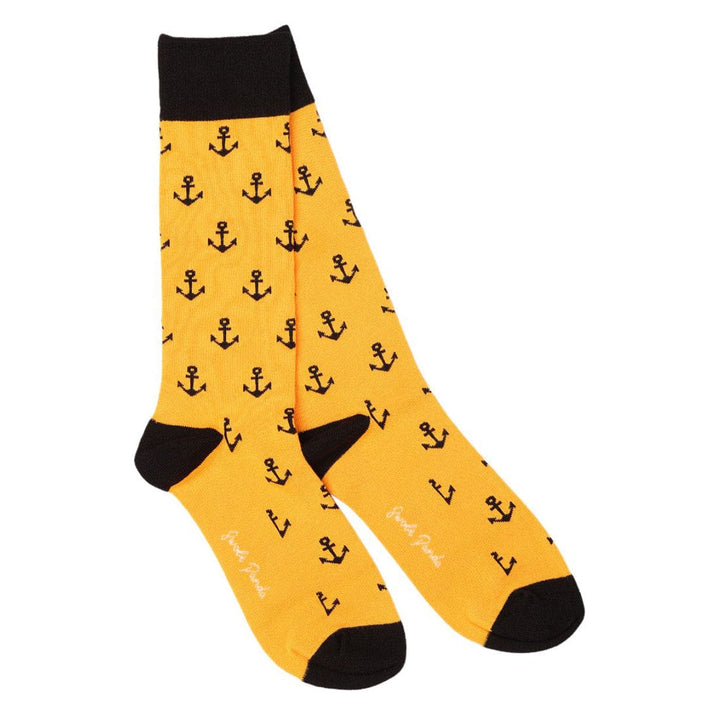 Yellow Anchor Bamboo Socks - UK 7-11 (EU 40-47 / US 8-12) - Socks