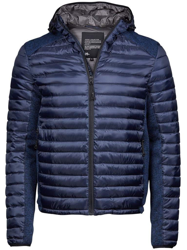 Tee Jays Crossover Hooded Padded Outdoor Jacket - Navy / Small - Coats & Jackets