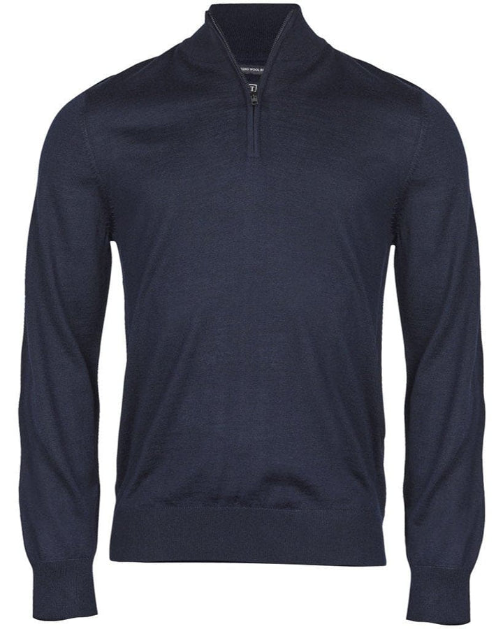 Tee Jays Men’s Half Zip Knit Sweater - Navy / Small - Knitwear