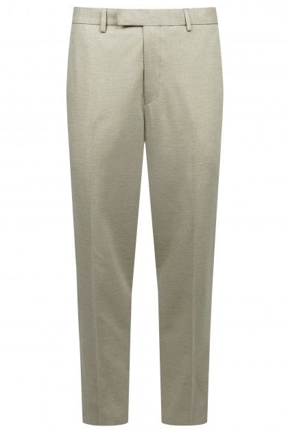 Torre Albert Beige Pure Wool Tweed Trousers - Suit & Tailoring