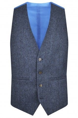 Torre Albert Blue Pure Wool Light Weight Tweed Three Piece Suit