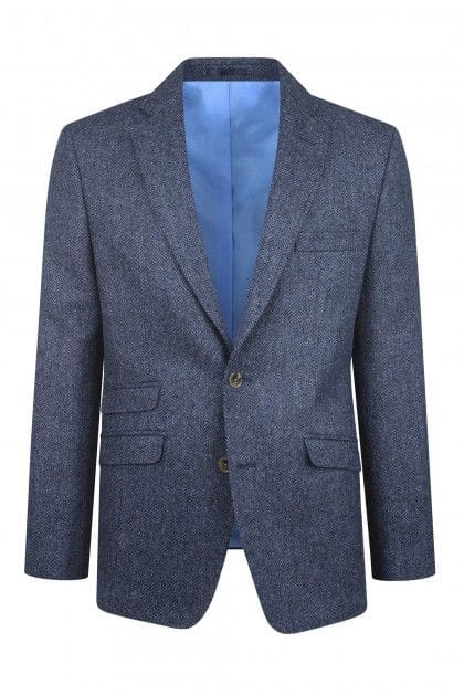 Torre Albert Blue Pure Wool Light Weight Tweed Three Piece Suit