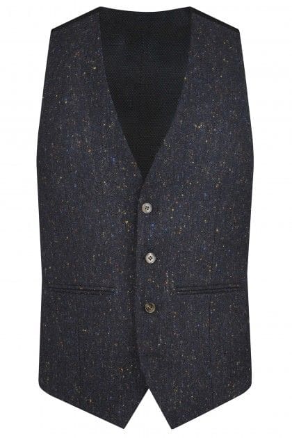 Torre Albert Blue Pure Wool Light Weight Tweed Waistcoat - 34R WAISTCOATS