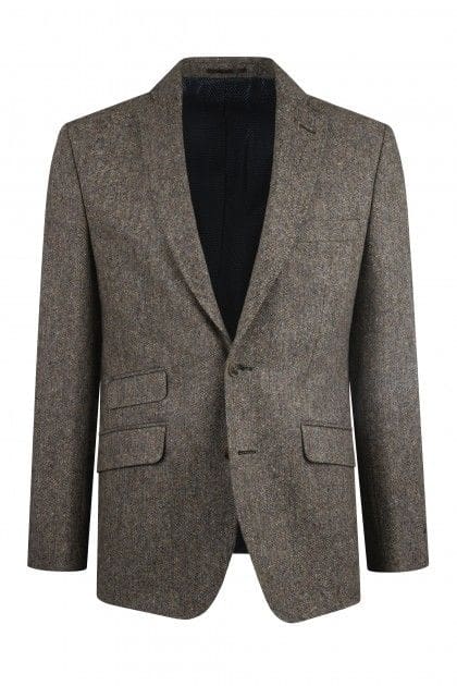 Torre Albert Brown Pure Wool Light Weight Tweed Blazer - 38S - Coats & Jackets