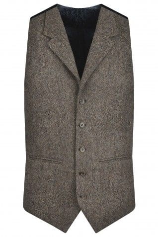 Torre Albert Brown Pure Wool Light Weight Tweed Three Piece Suit