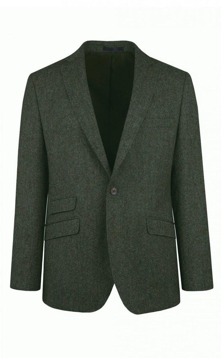 Torre Albert Green Pure Wool Tweed Blazer - 34R