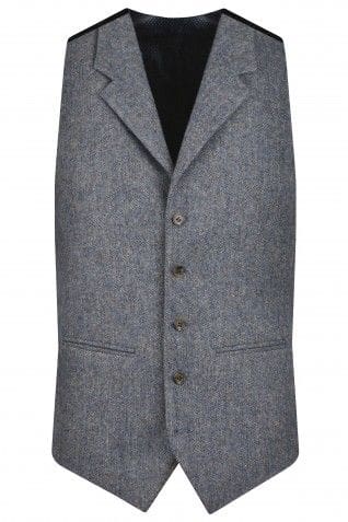 Torre Albert Sky Blue Pure Wool Light Weight Tweed Three Piece Suit