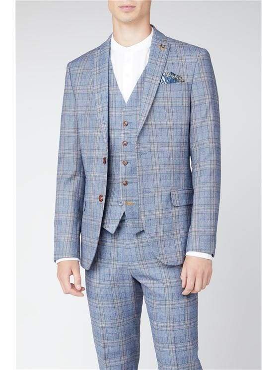 Antique Rogue Brando Light Blue Tweed Check Jacket - 34R - Suit & Tailoring