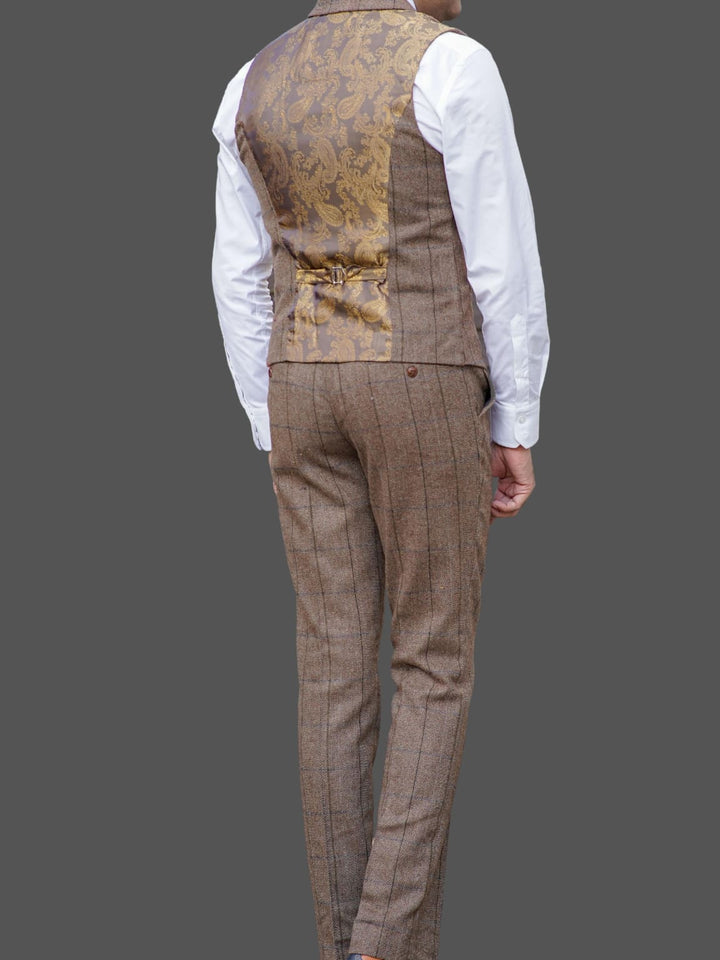 Barucci Marcus Men’s Vintage Brown 3 Piece Tweed Suit - Suits