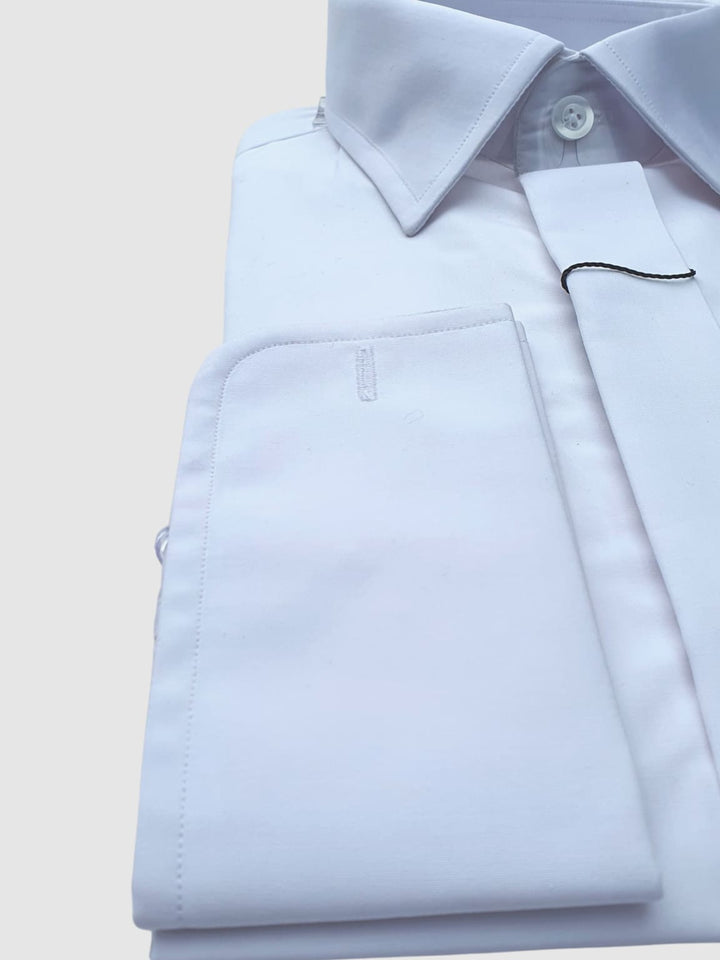 Barucci Men’s White Double Cuff Slim Fit Formal Shirt - Shirts