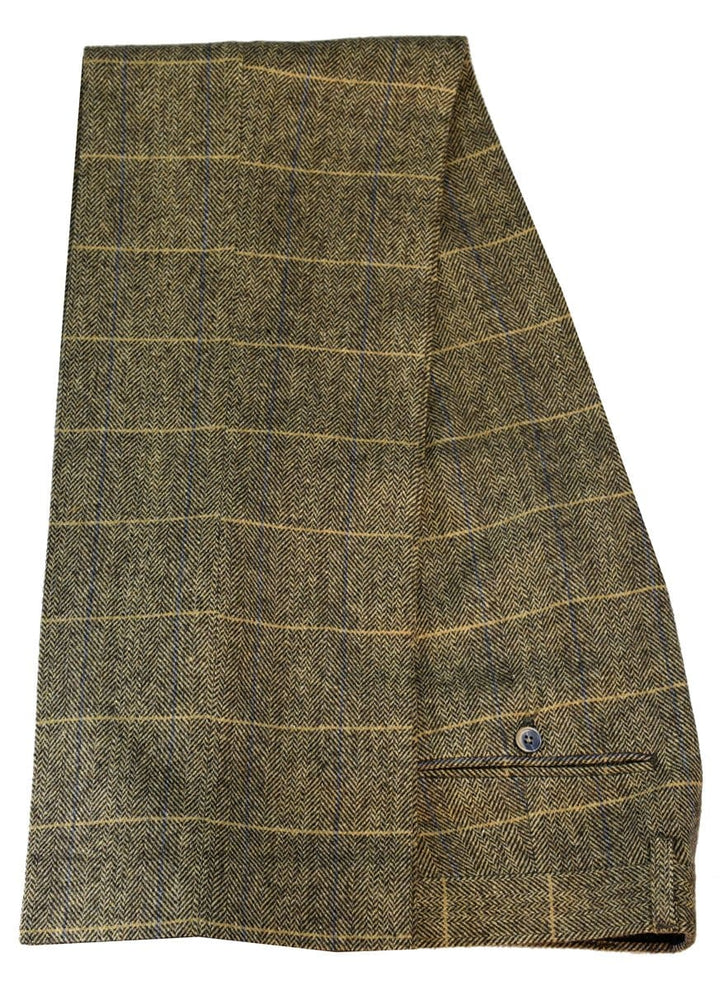 Cavani Albert Mens Brown Tweed Check Trousers - 30 - Suit & Tailoring