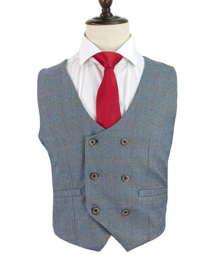 Cavani Delray Duckegg Tweed Double Breasted Waistcoat - 36 - Suit & Tailoring