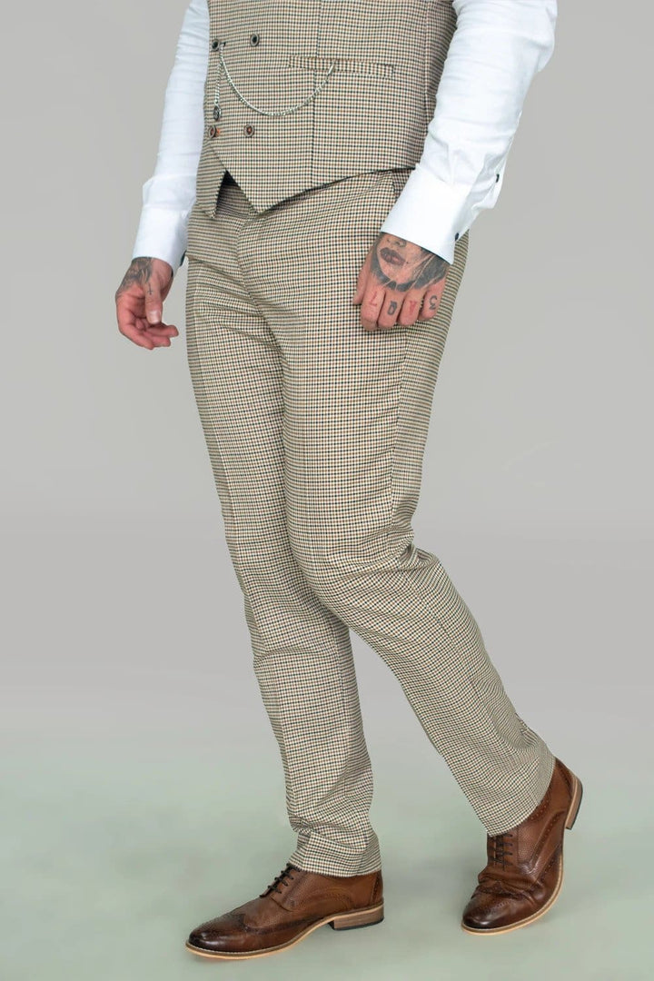 Cavani Elwood Grey Houndstooth Trouser - Suit & Tailoring