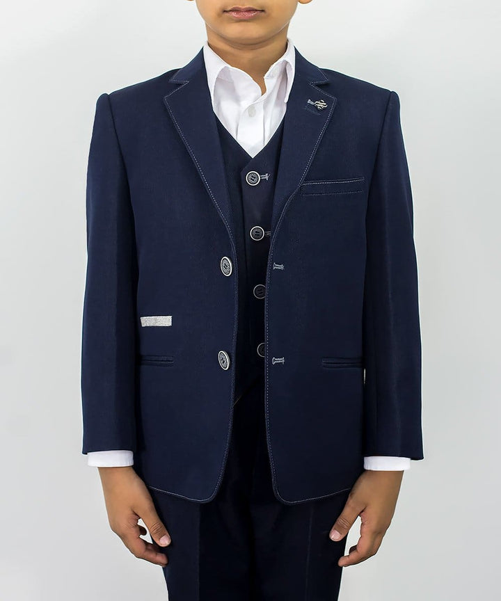 Cavani Fabian Boys Three Piece Navy Slim Fit Suit - 1 YEAR - Suit & Tailoring