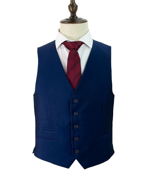 Cavani Ford Royal Blue Tweed Waistcoat - 36 - Suit & Tailoring