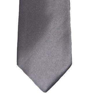 Grey Plain Satin Tie Set - Accessories