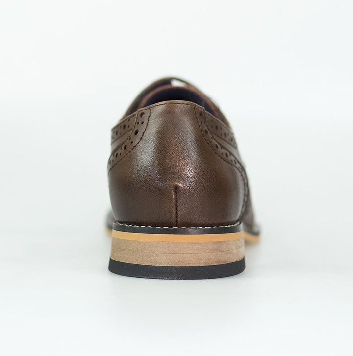 Cavani Horatio Brown Tweed Brogue Shoes - Shoes