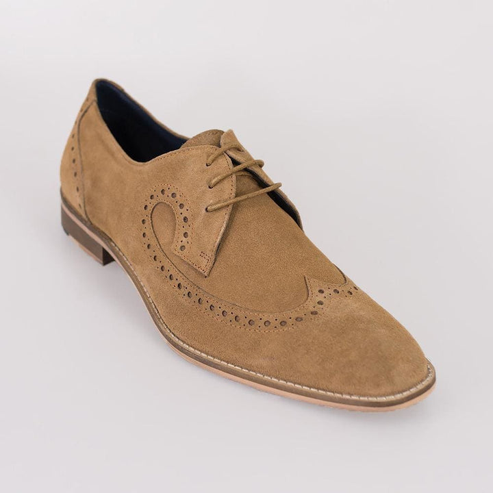 Cavani Liam Tan Mens Suede Brogue Shoes - UK7 | EU41 - Shoes