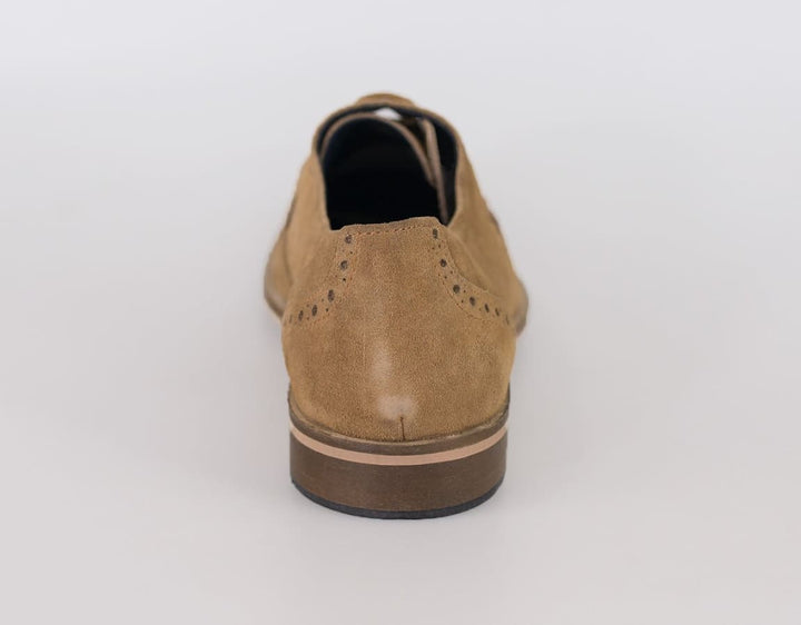 Cavani Liam Tan Mens Suede Brogue Shoes - Shoes